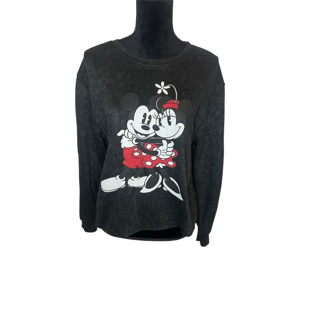 Disney Mickey & Minnie Mouse Unisex‎ Black Sweatshirt Size L Pullover